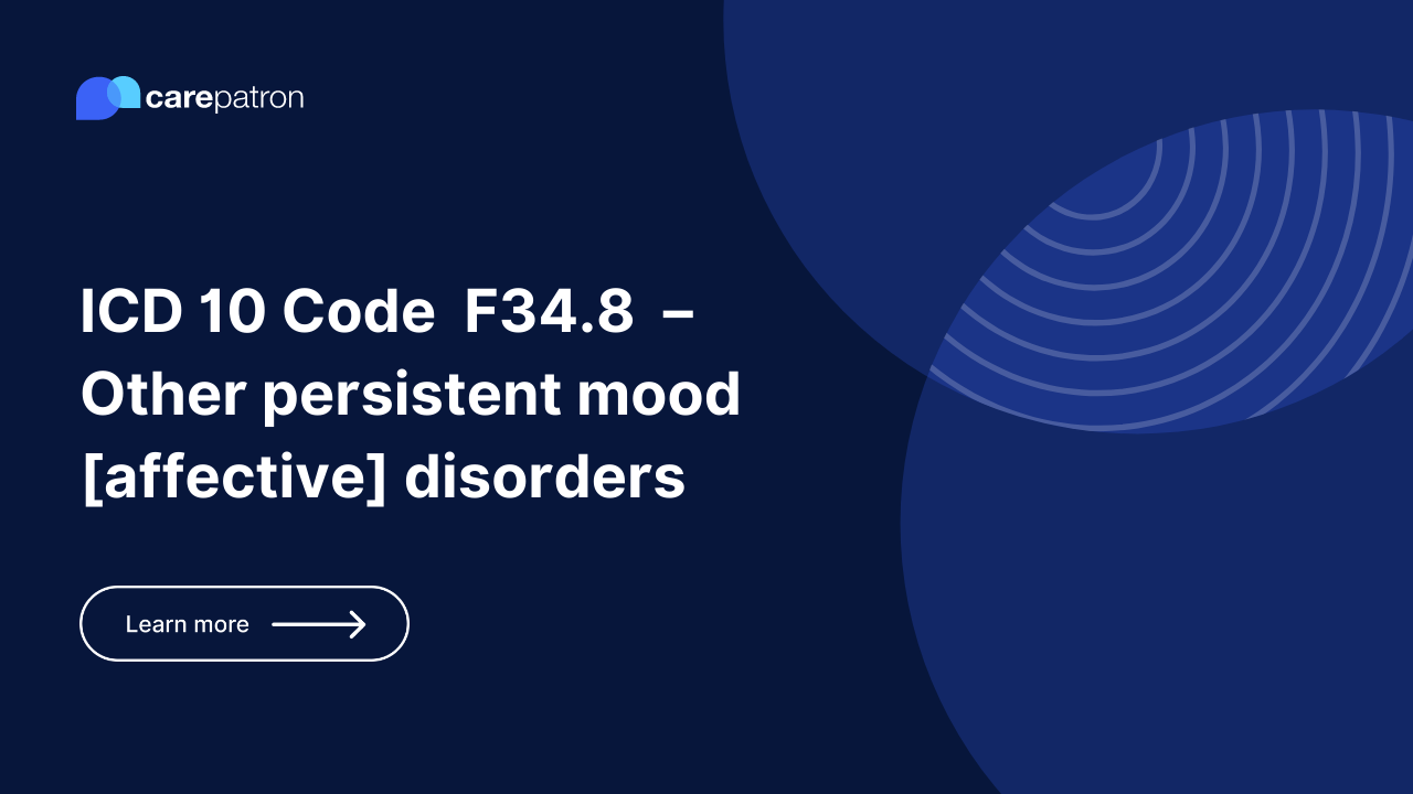 F34.8 Other persistent mood [affective] disorders ICD10CM